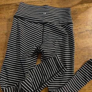 Lululemon black and white stripped leggings